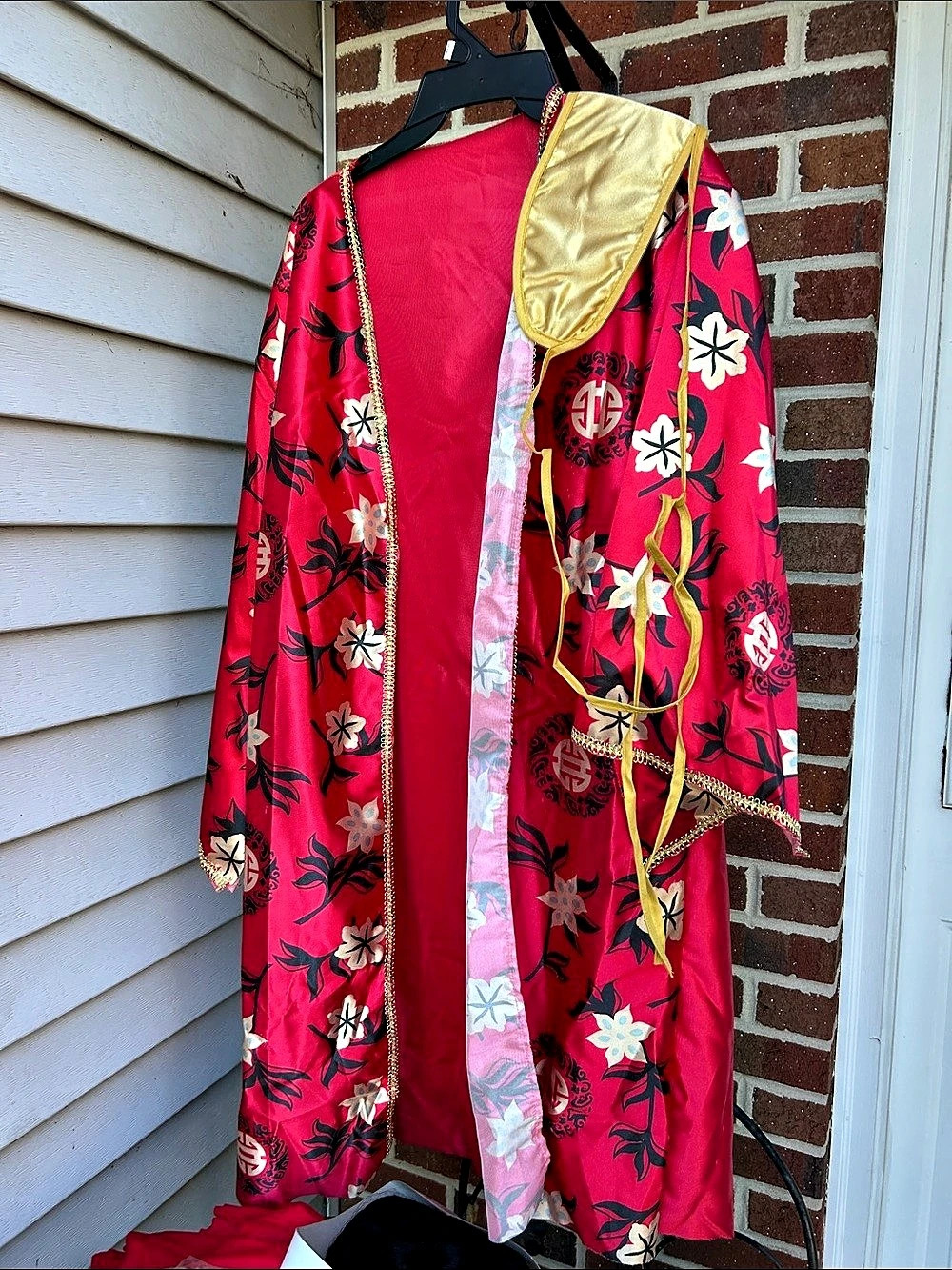 Disguise Good Fortune Geisha Adult Costume Set Red & Gold Floral